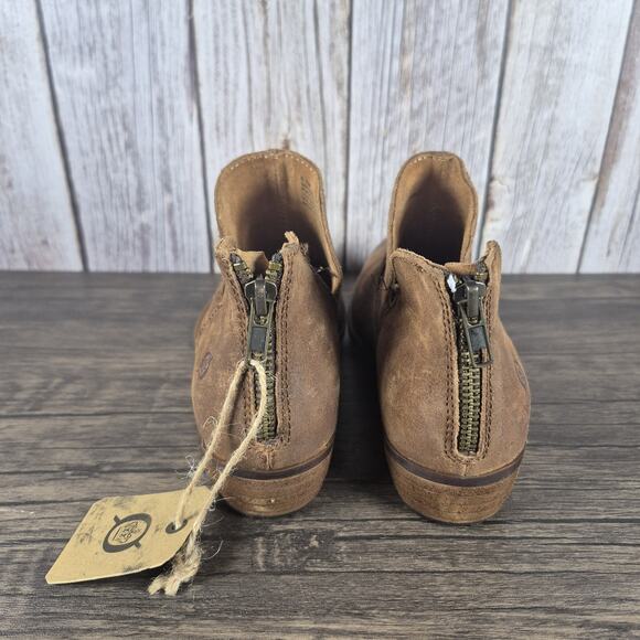 Born Kerri Brown Distressed Leather Women's Sz 6.5 M Ankle Booties (NWT/NWD) - Picture 4 of 10